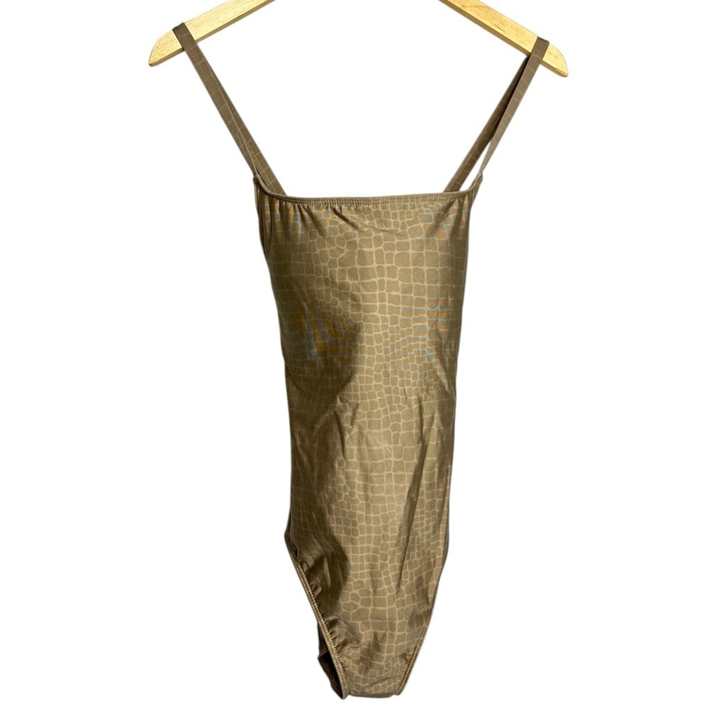 Leilani Tan Animal Print One Piece Swim Suit, size 10